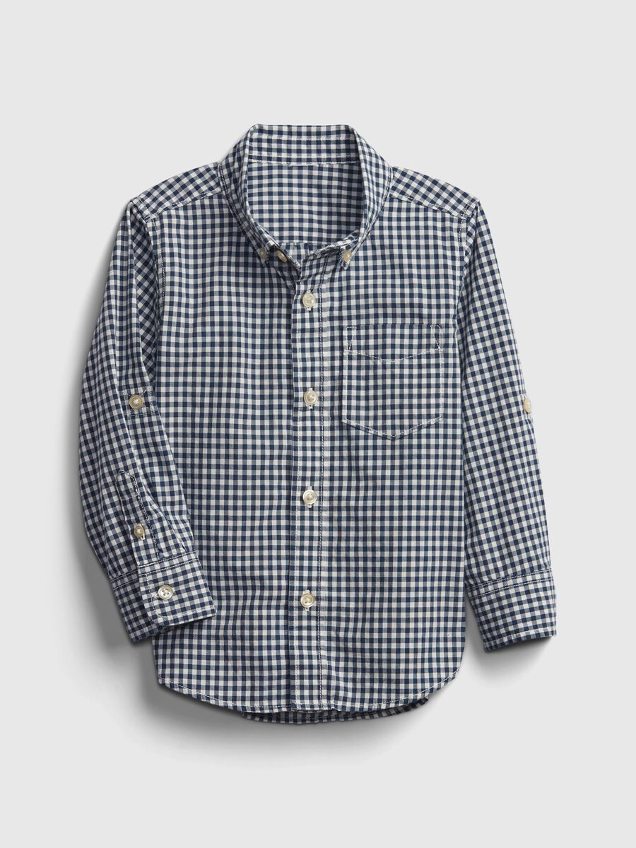 Cotton shirt with gingham pattern_1