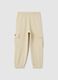 Children's beige regular fit cotton trousers_1