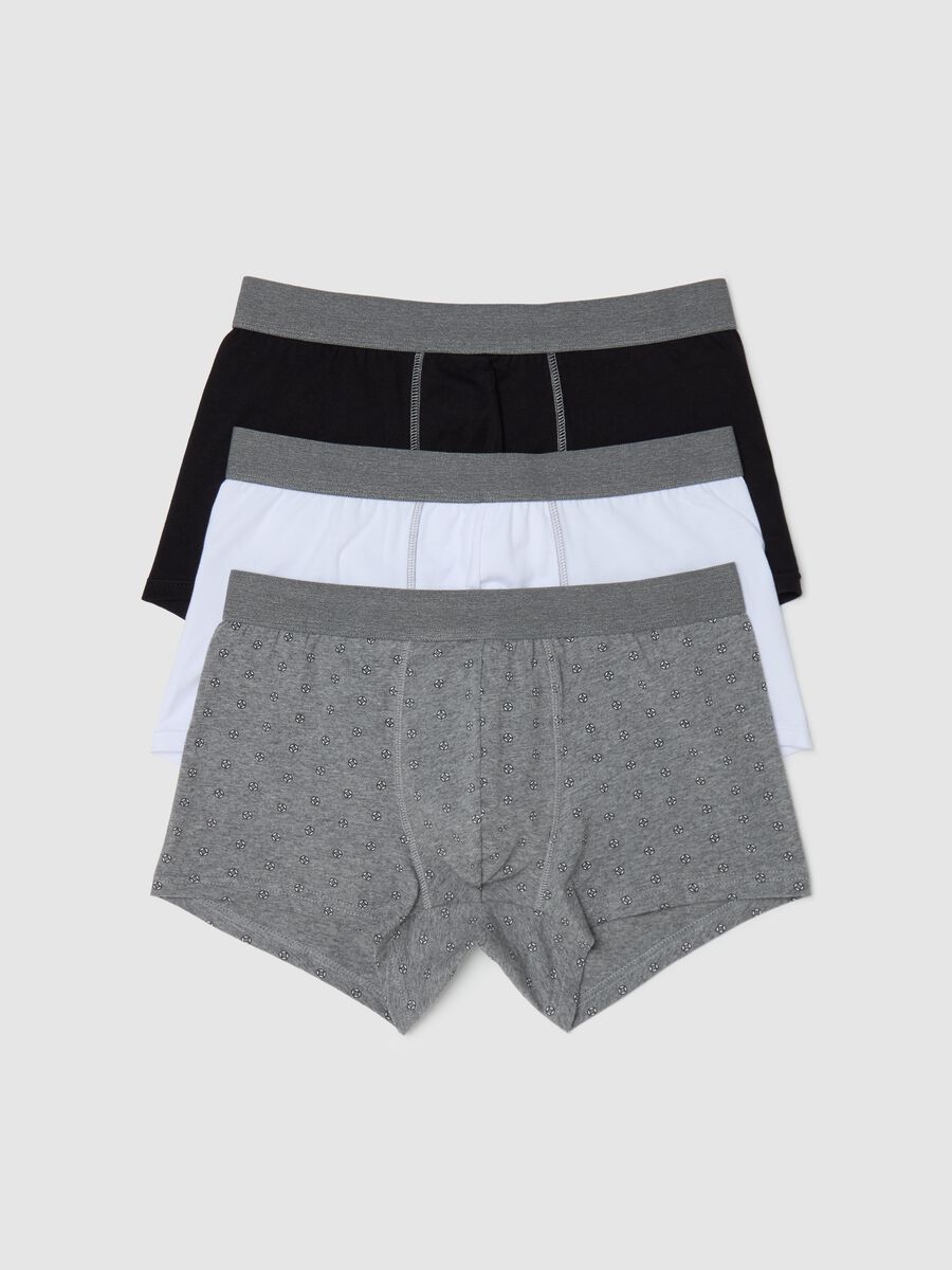 Three-pair pack boxer shorts in stretch cotton with micro pattern_4