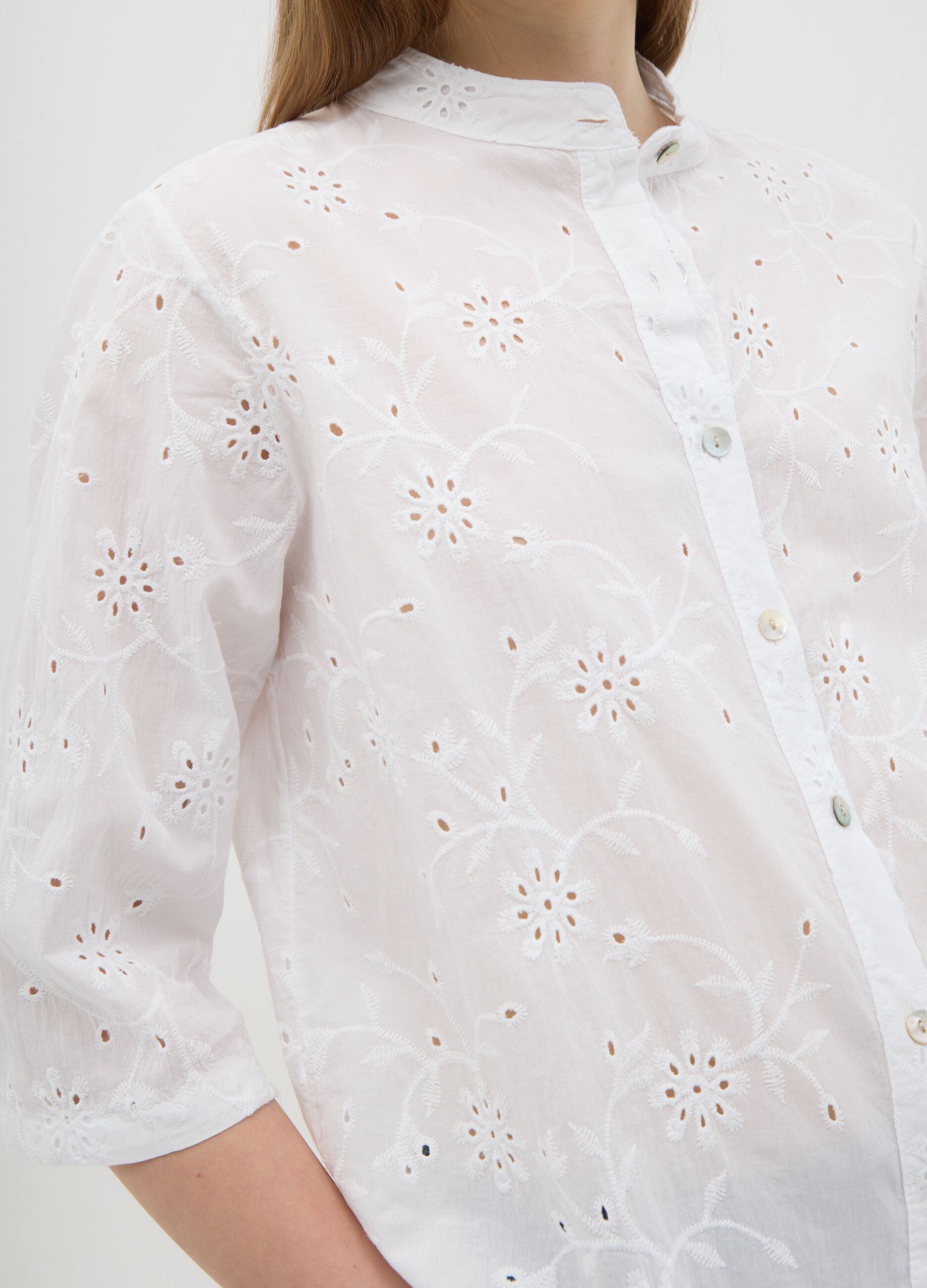 Women's White Pure Cotton Regular Fit Shirt