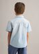 Light blue pure cotton short-sleeve shirt_1