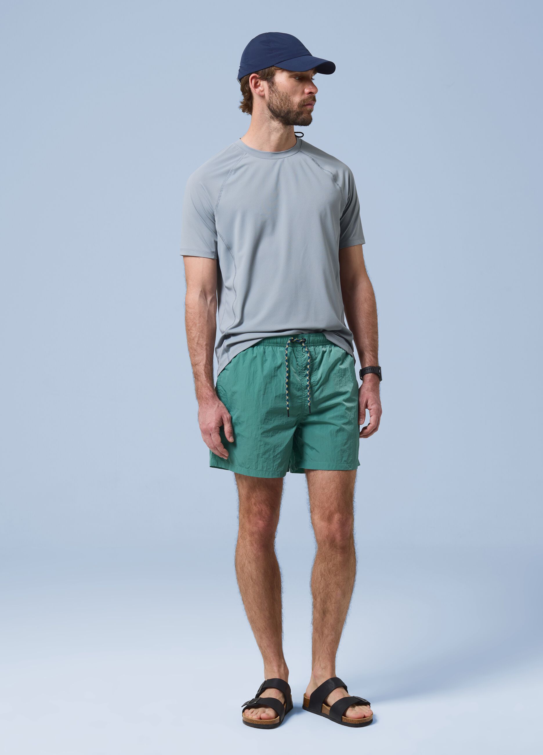 ALTAVIA SAILNG green boxer swim shorts with elasticated waistband