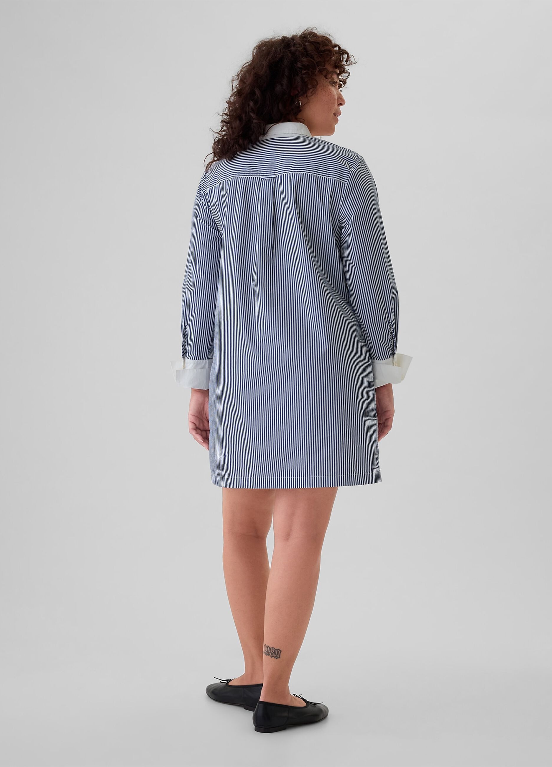Vestito corto chemisier a righe