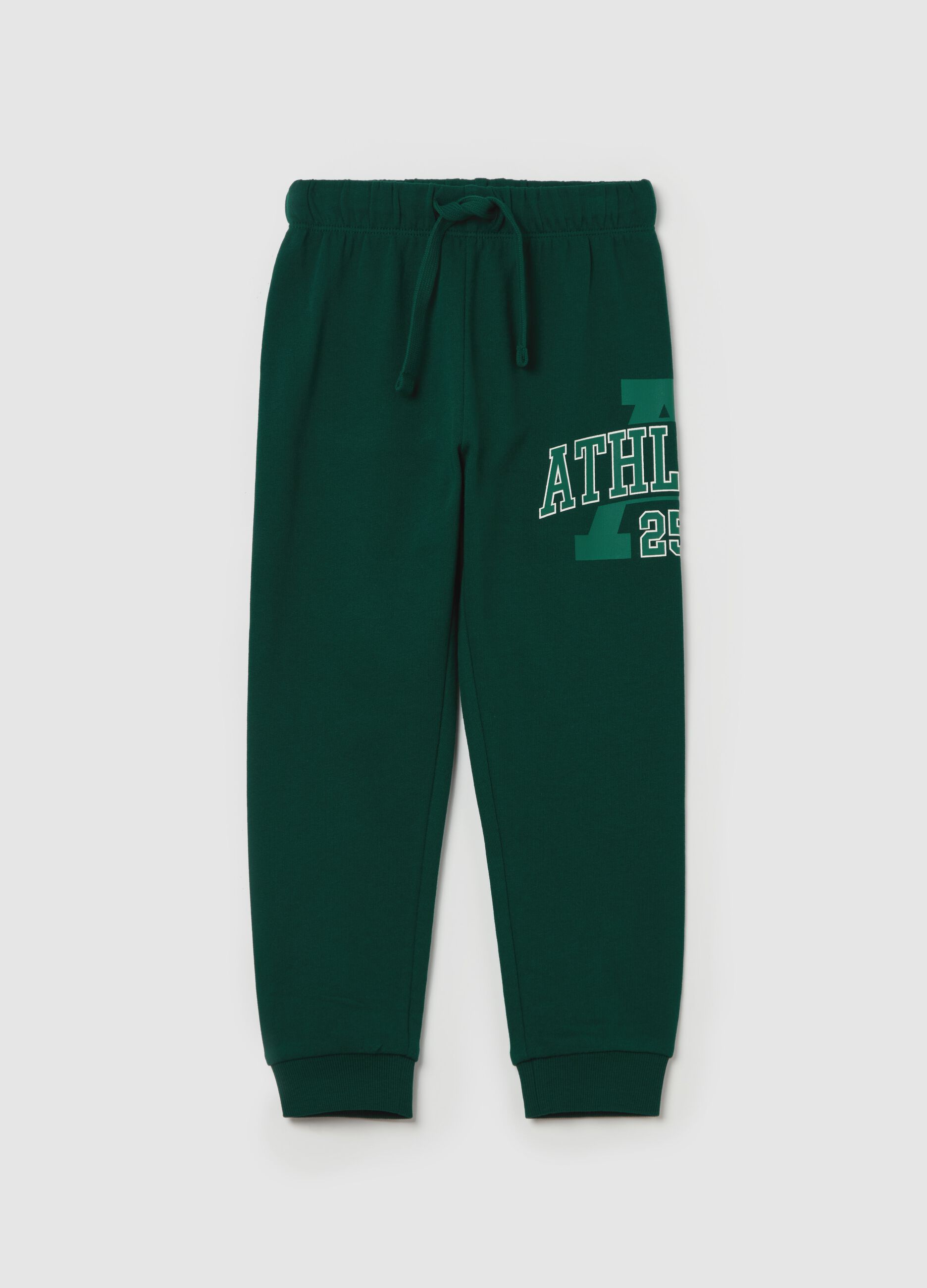 Joggers with drawstring and "ATHLETIC 25” print