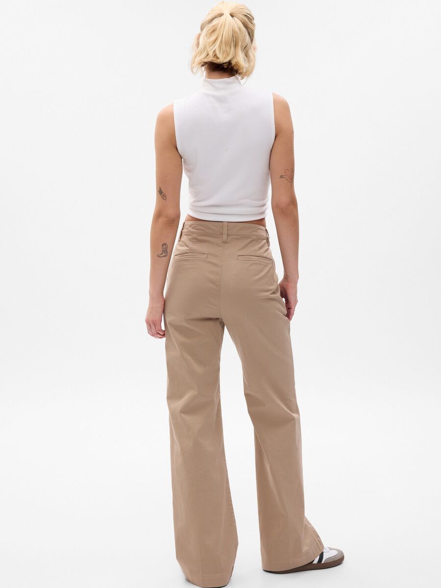 Flare-fit, stretch cotton trousers_1