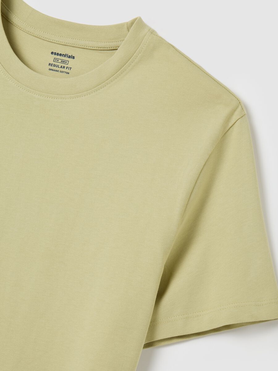 Men's green pure cotton regular fit T-shirt_5
