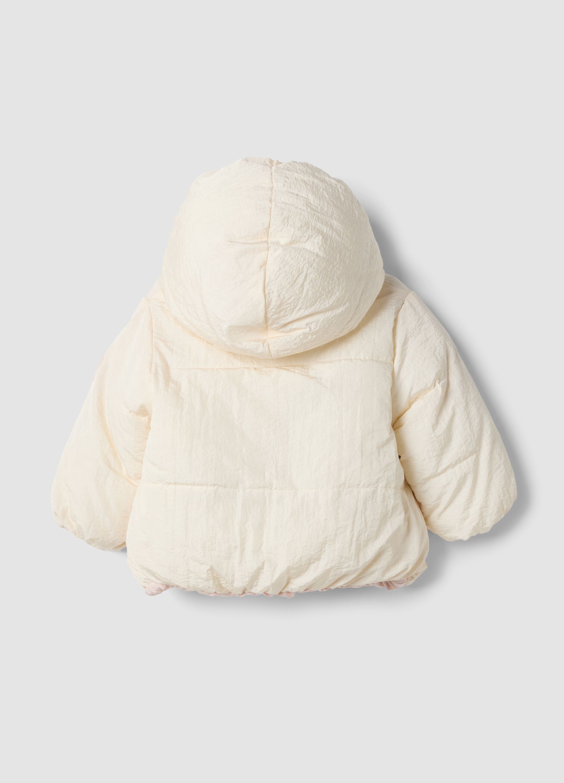 White hooded padded jacket, regular fit
