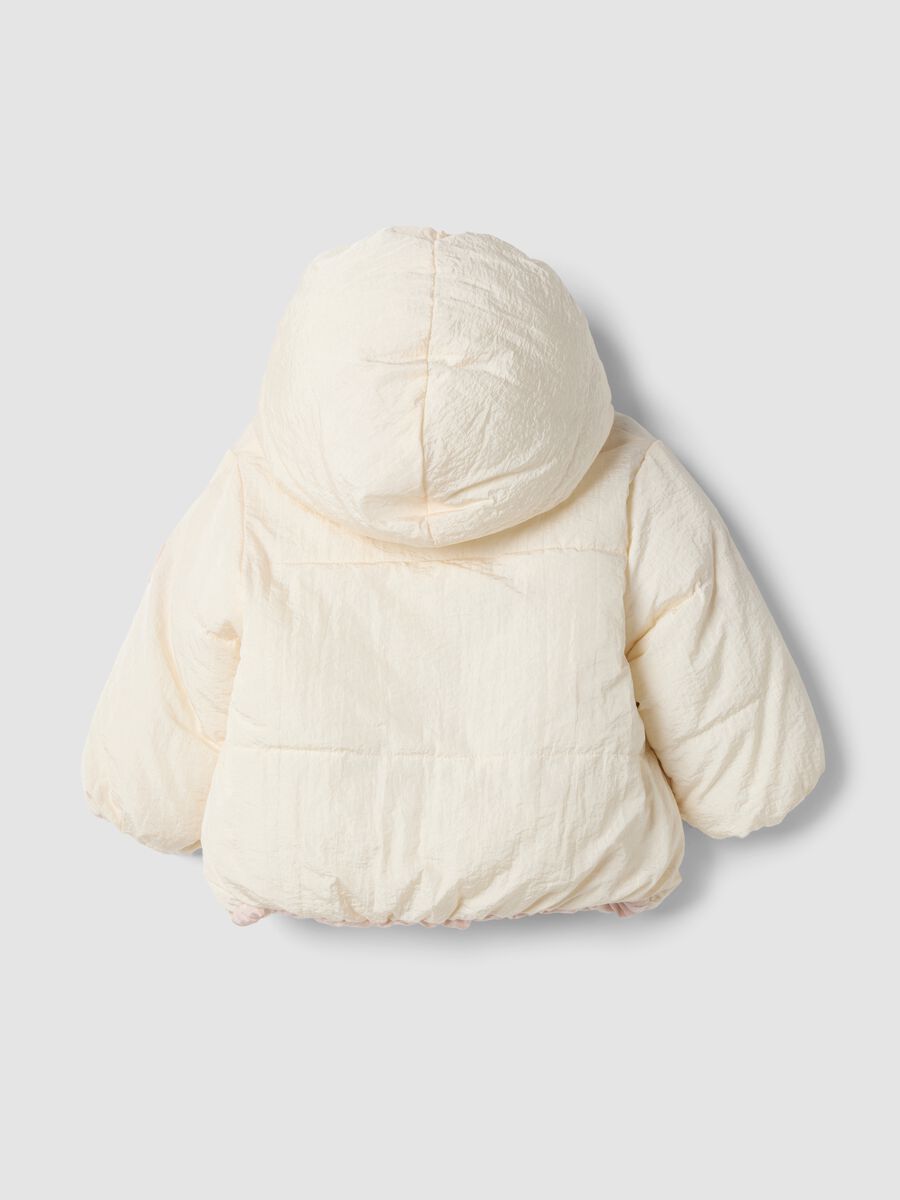 White hooded padded jacket, regular fit_1