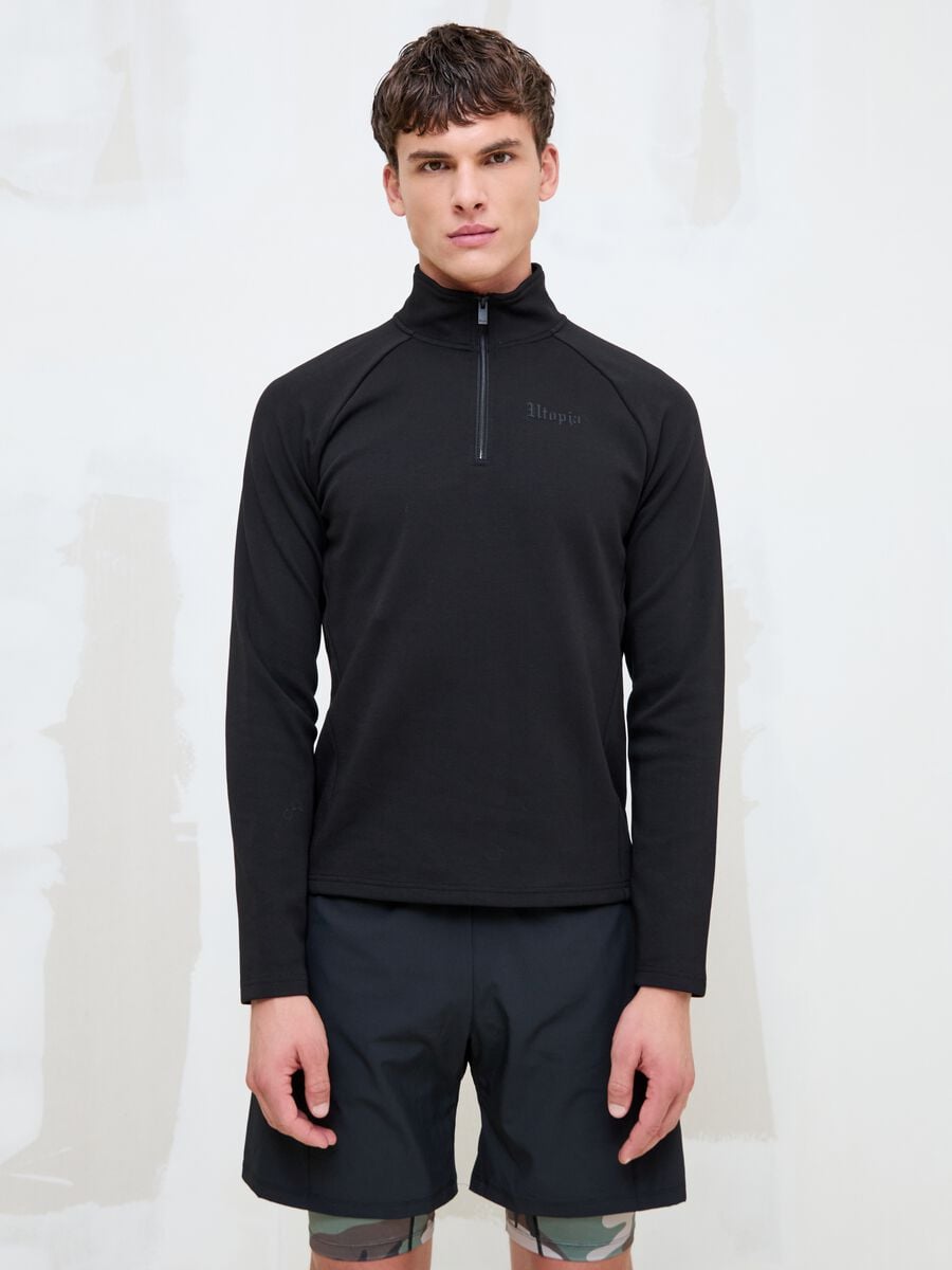 Technical Half-Zip Sweater &ndash; Fitted Black_3