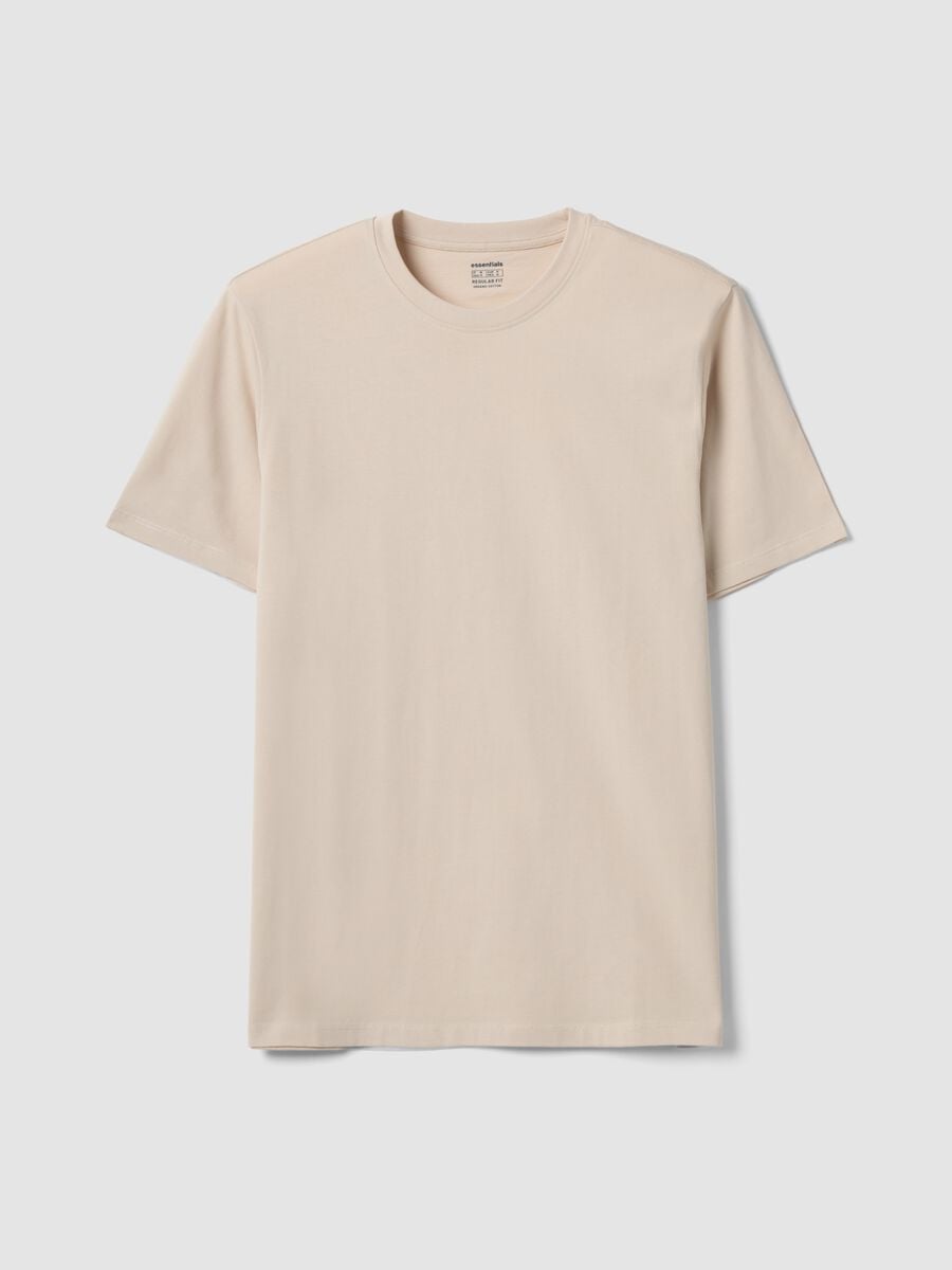 Beige organic cotton jersey T-shirt, regular fit_4