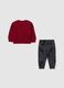 Red and grey pure cotton baby outfit_1