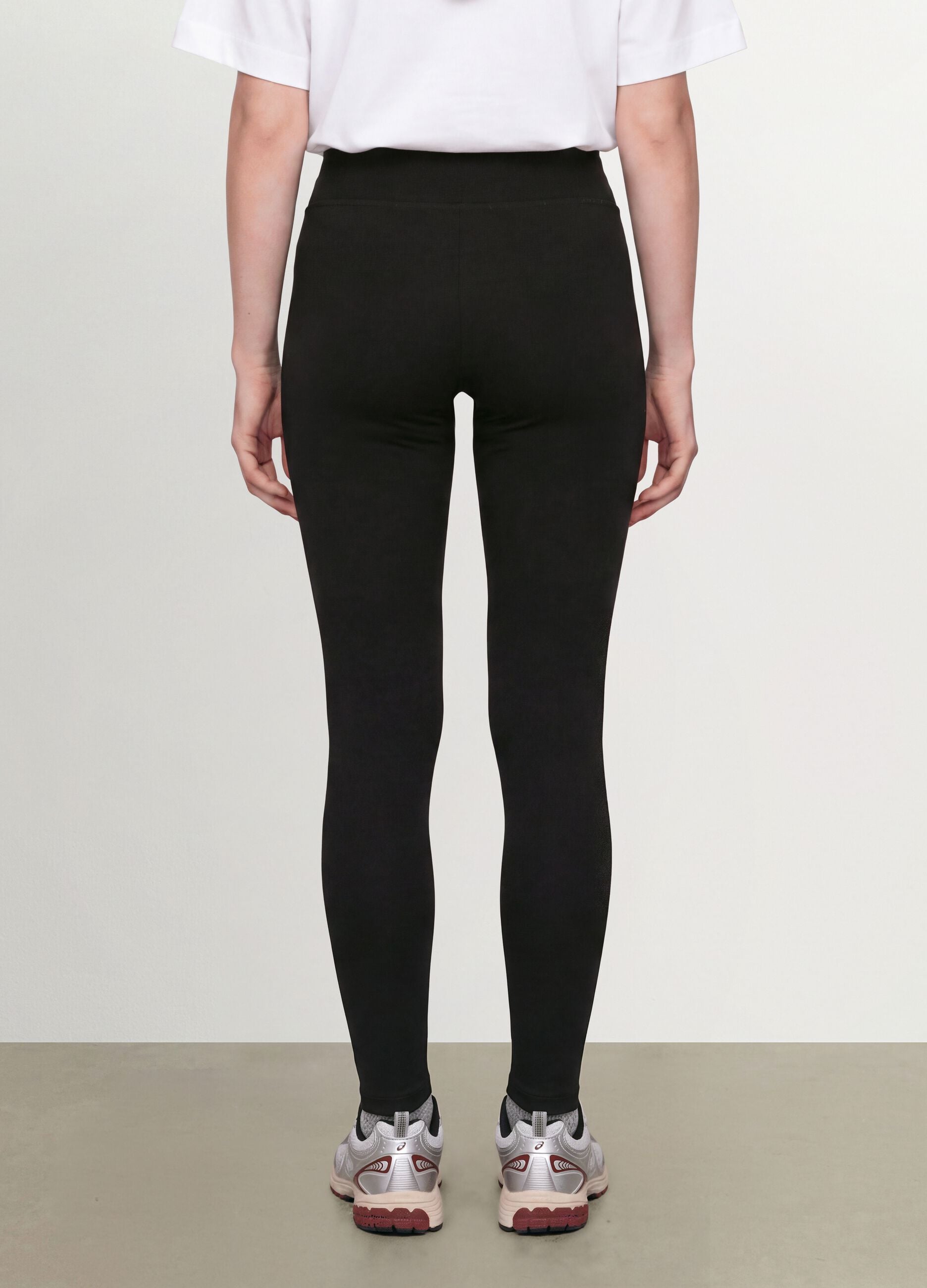 Leggings in cotone elasticizzato nero slim fit