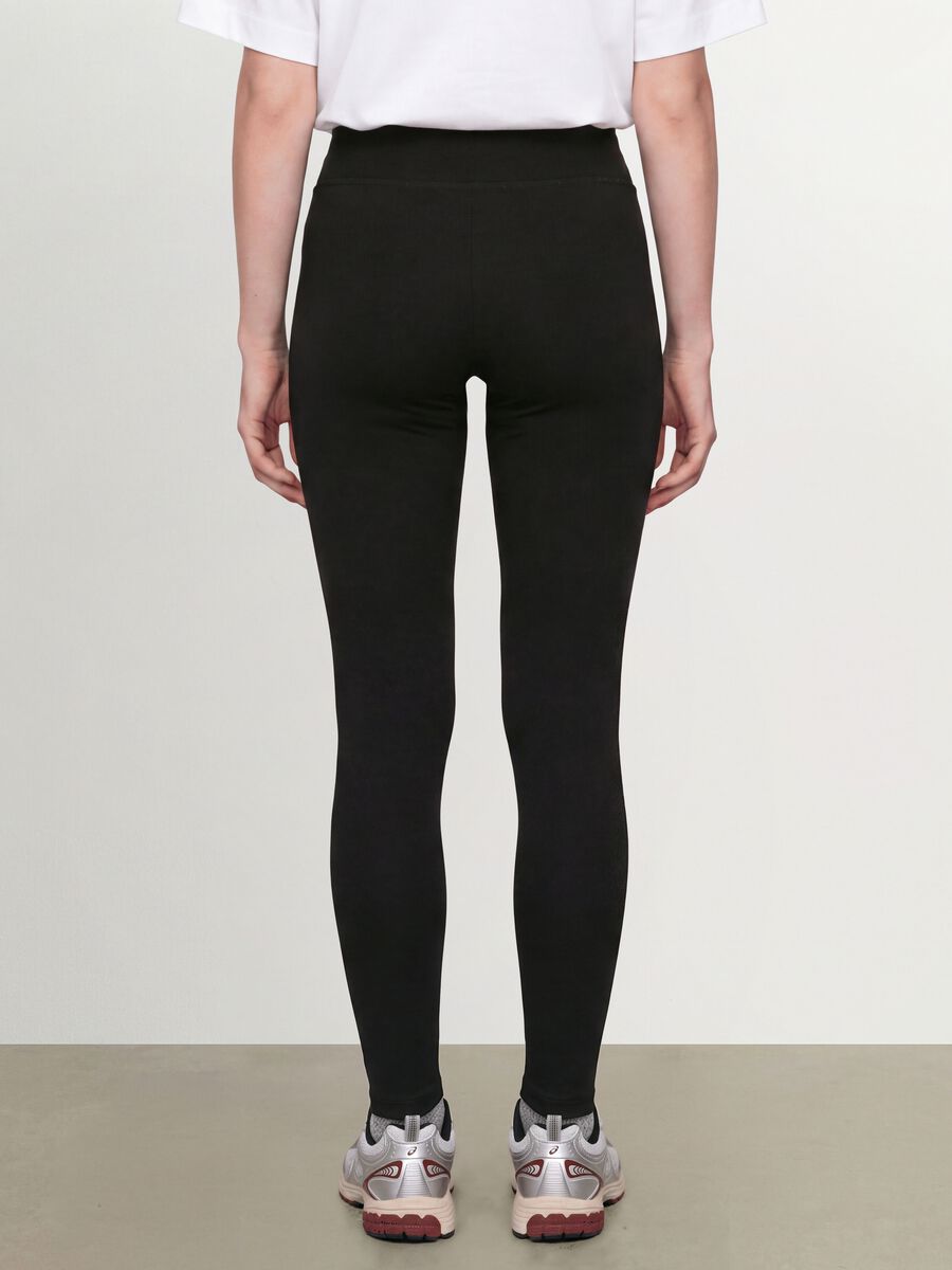 Leggings in cotone elasticizzato nero slim fit_2