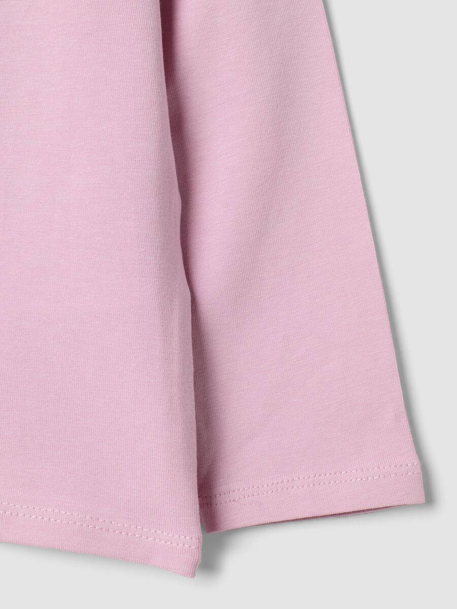 Pink long-sleeved organic cotton T-shirt_3