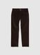 Brown stretch cotton regular fit trousers_0