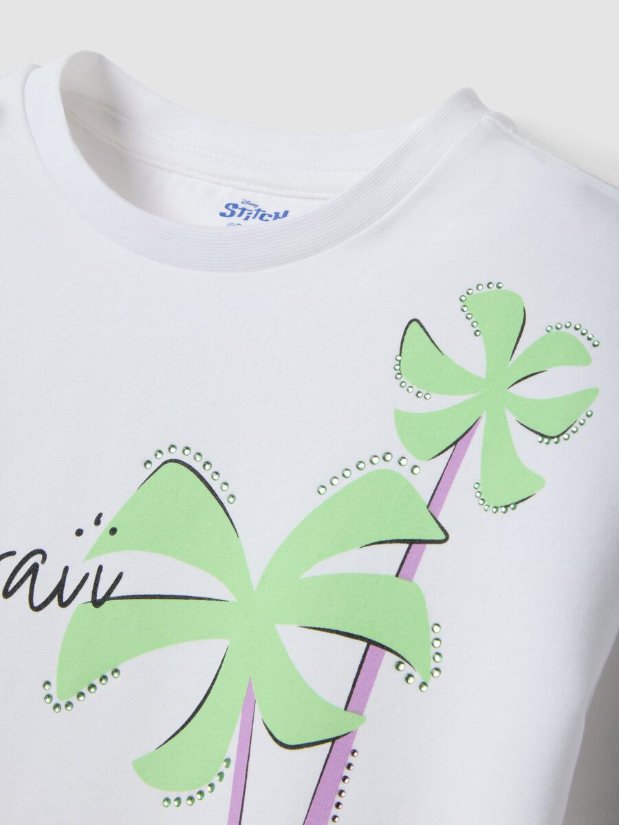 T-shirt in cotone elasticizzato bianca da bambina regular fit_2