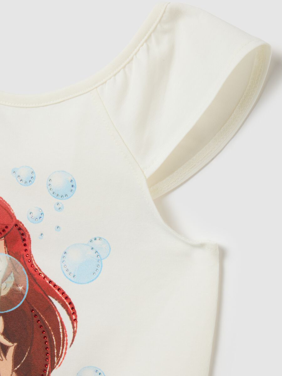 Girls' white cotton stretch top with Disney print_2