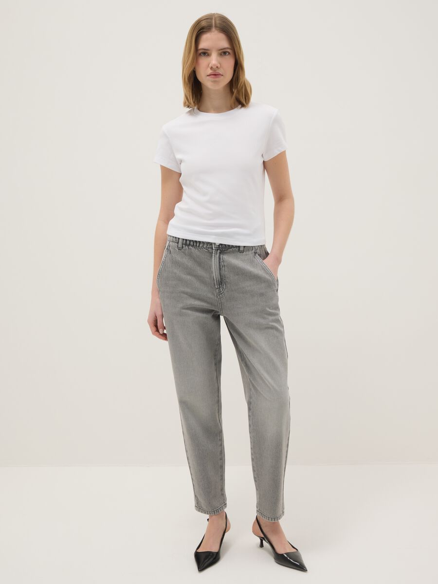 Grey Pure Cotton Baggy Trousers_0