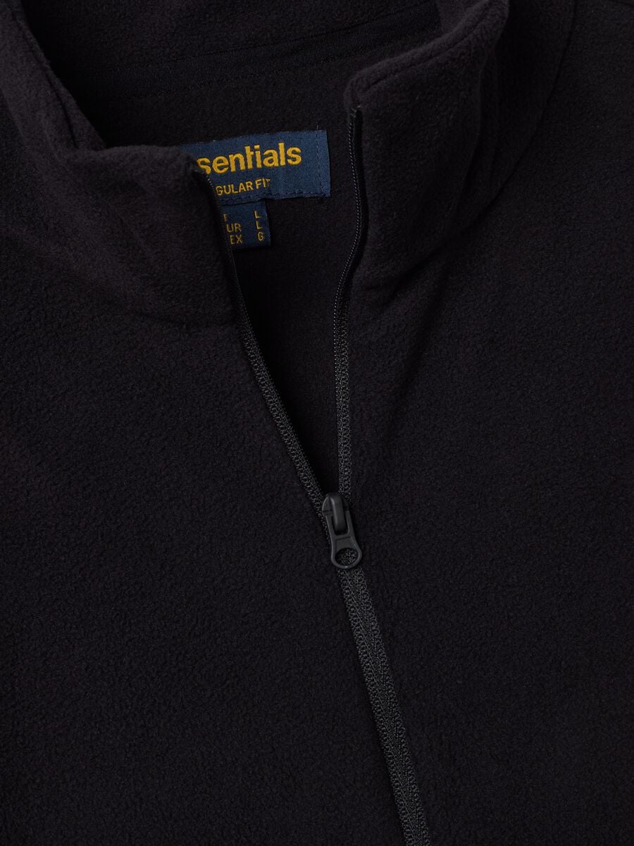 Felpa nera half zip regular fit in pile_1