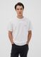 T-shirt bianca in puro cotone jersey con stampa grafica regular fit_0