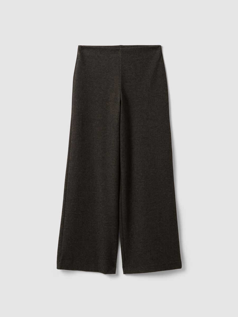 Brown wide-leg trousers in stretch viscose_0