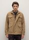 Beige pure cotton regular fit jacket with pockets and zip_3