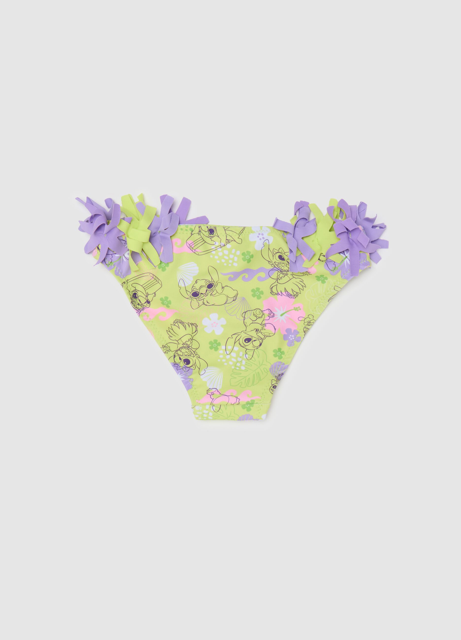 Girls’ swim briefs in multicoloured stretch fabric