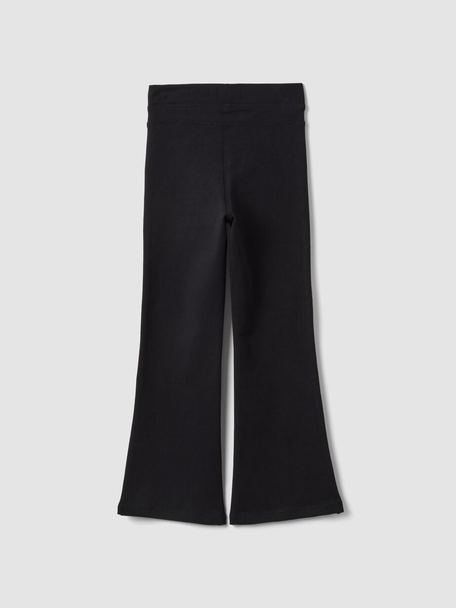 Black organic cotton flared trousers_1