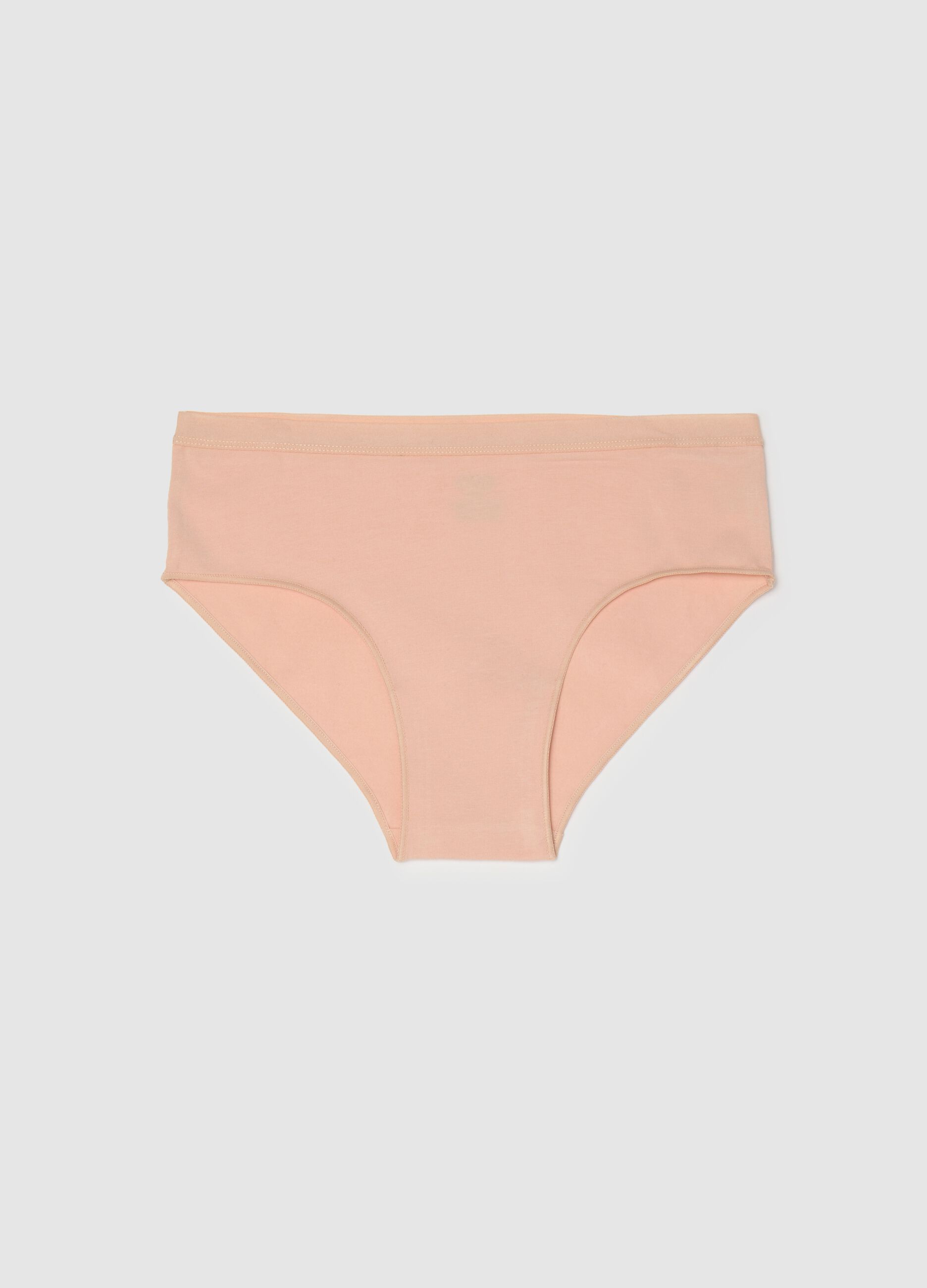 Girls' beige cotton regular fit briefs