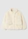 Girl's beige regular fit jacket with zip_0