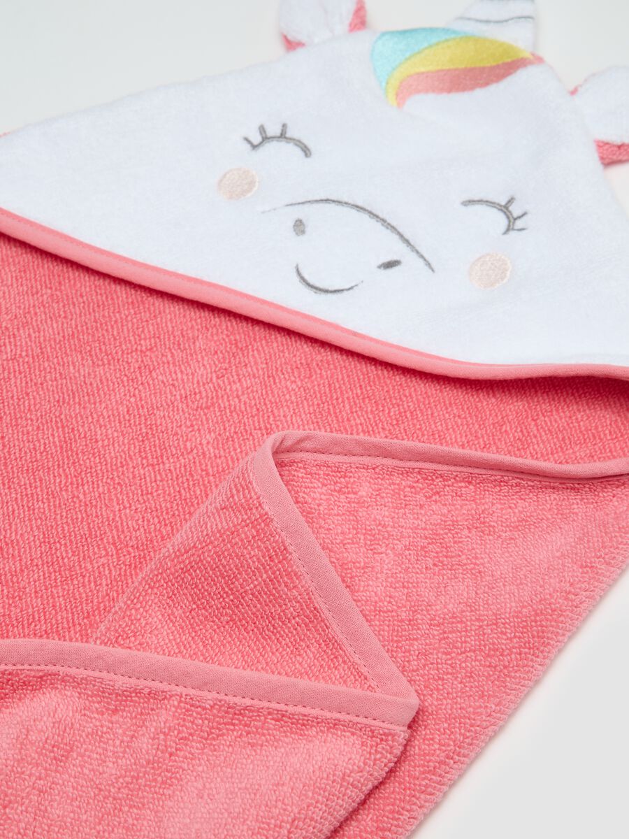Baby pink unicorn hooded bathrobe_2