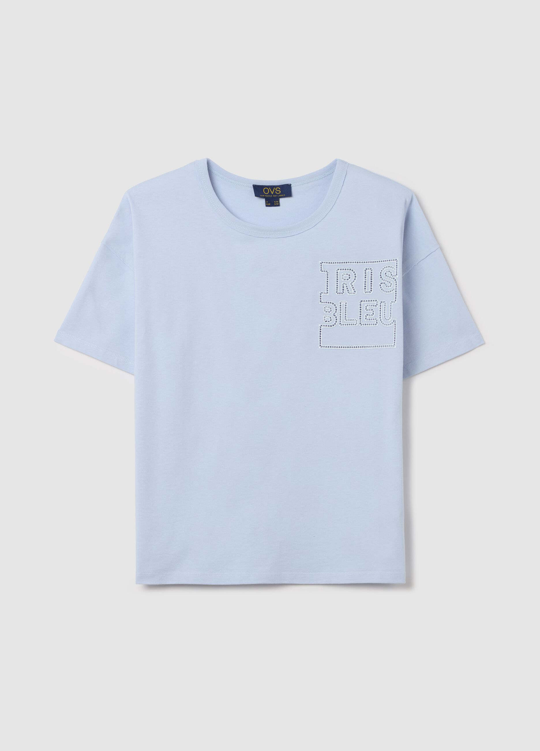 T-shirt with "Iris Bleu" embroidery