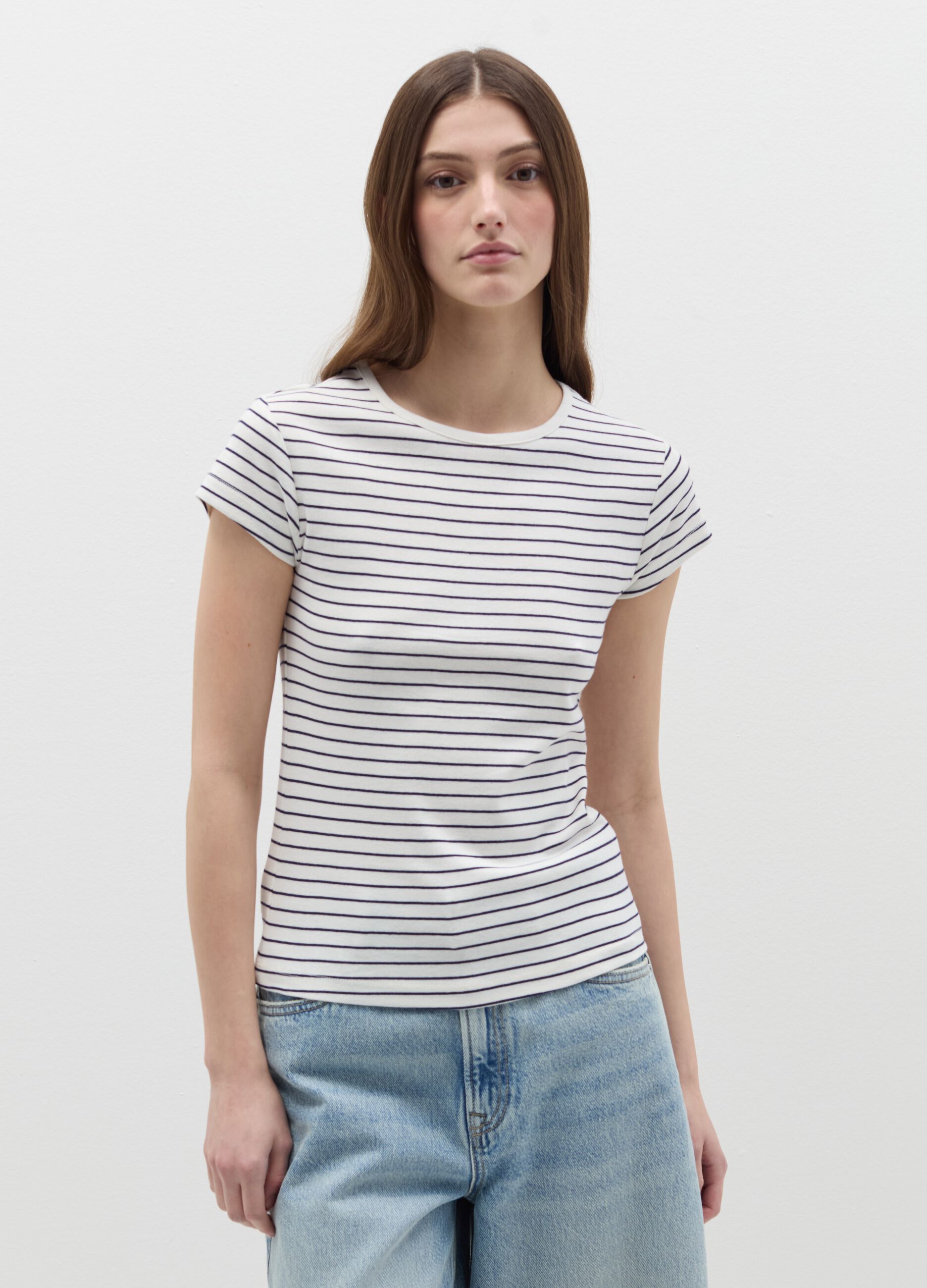 T-shirt girocollo in cotone