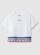 Girls' white pure cotton T-shirt regular fit with embroidery_0