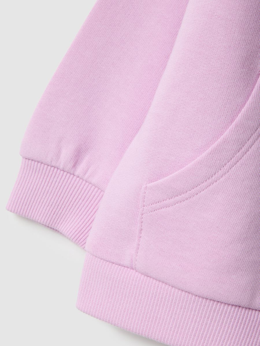 Purple hoodie for girls in pure cotton regular fit_3