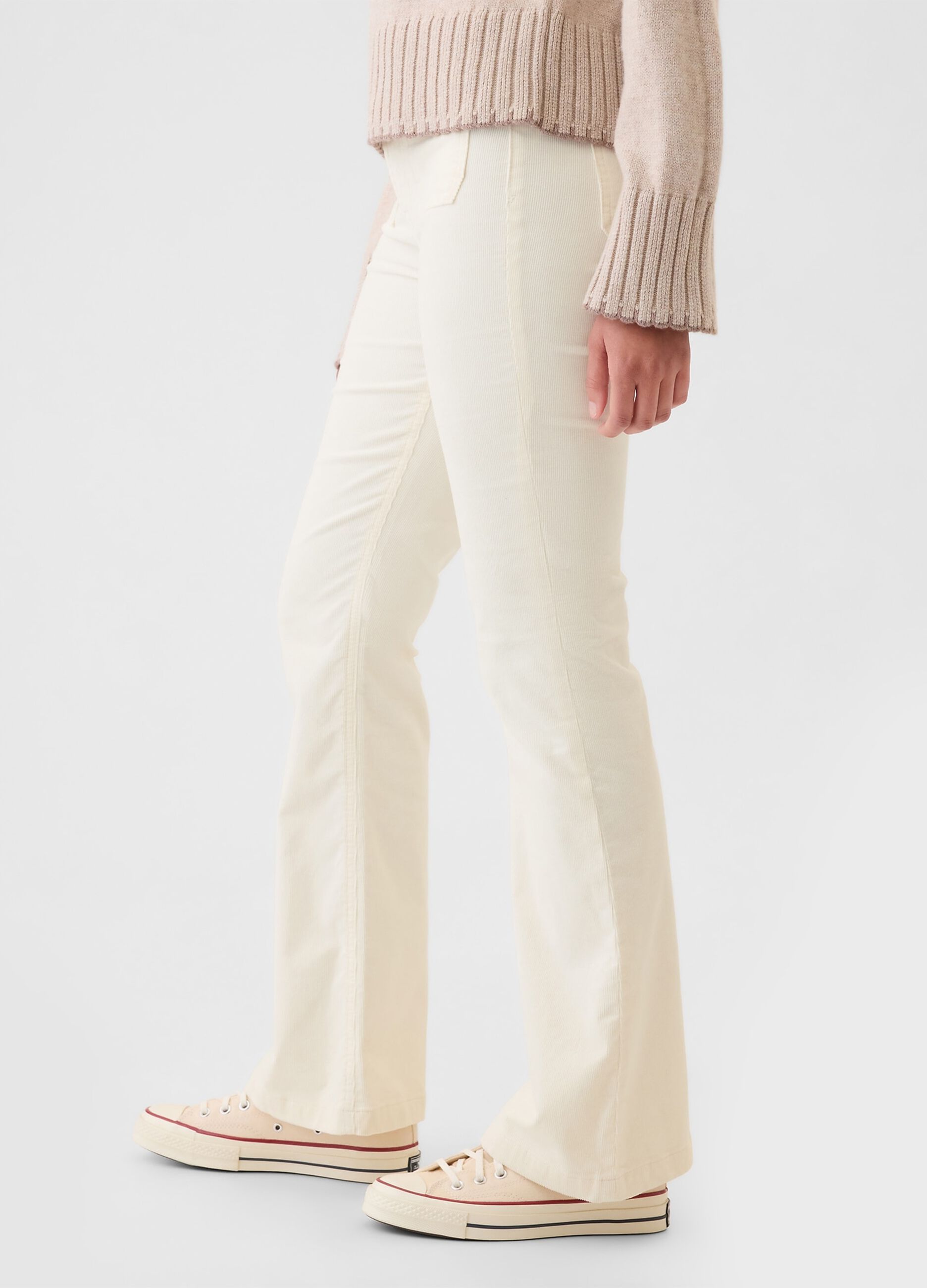 Flare-fit high-rise trousers in corduroy