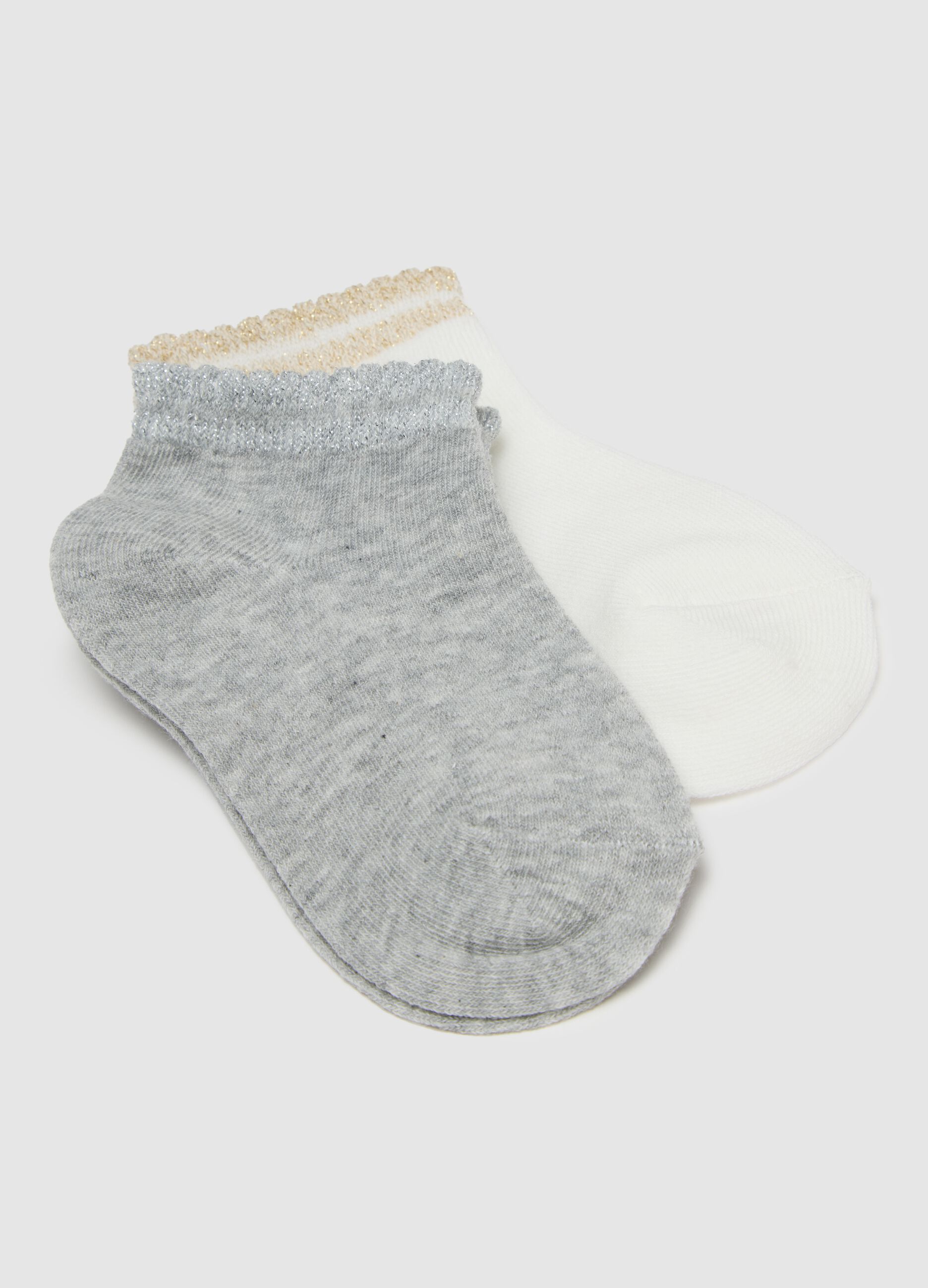 Girls' Short Multicolour Cotton Mix Socks with Embroidered Edging