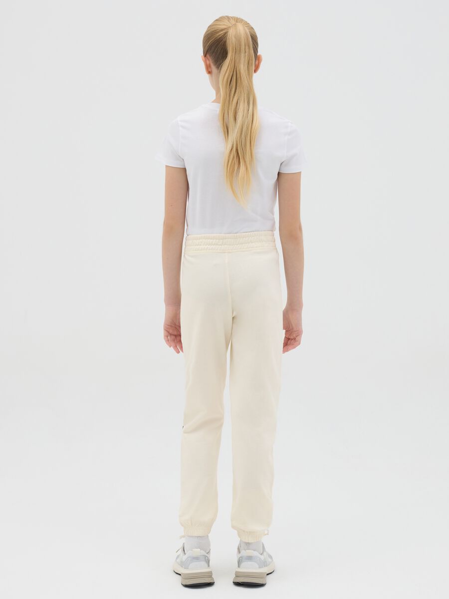 Cotton joggers with drawstring and print_3
