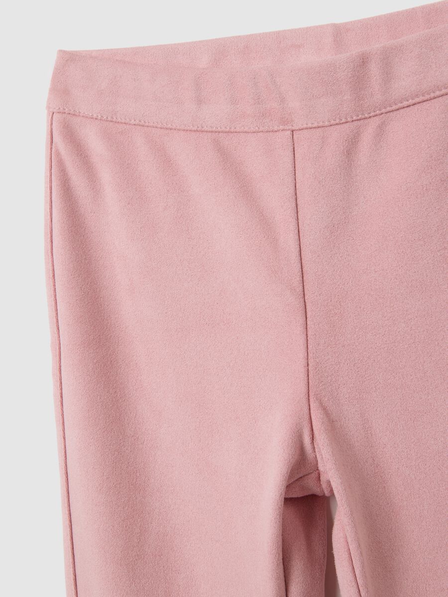 Girls' pink flare fabric trousers_2