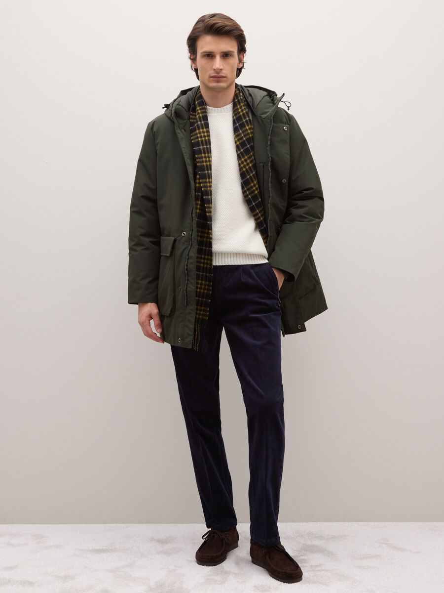 Giacca imbottita verde regular fit con zip e cappuccio_1