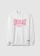 White cotton blend regular fit sweatshirt with Everlast logo_4