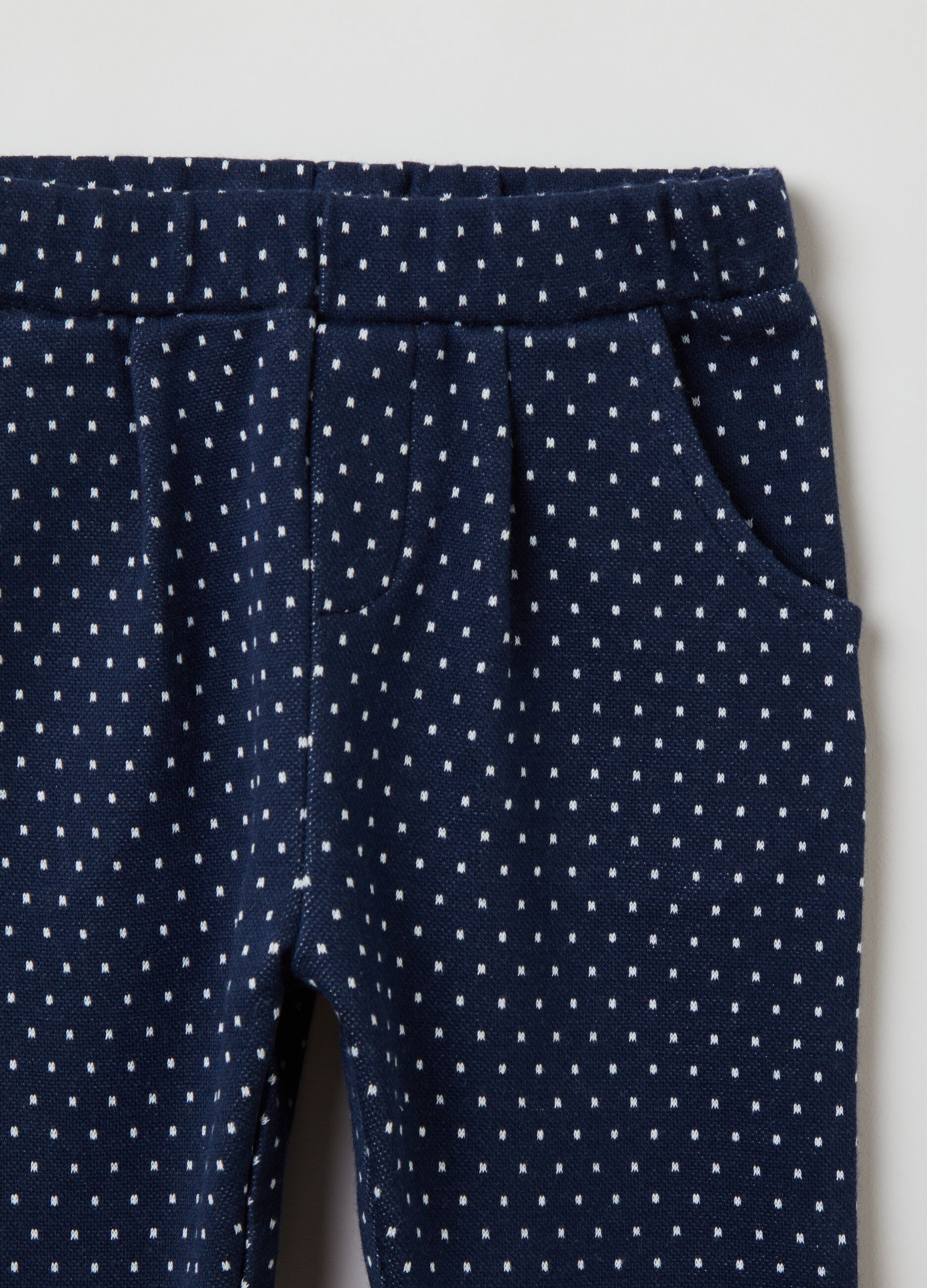Pantaloni con motivo micro pois jacquard_2