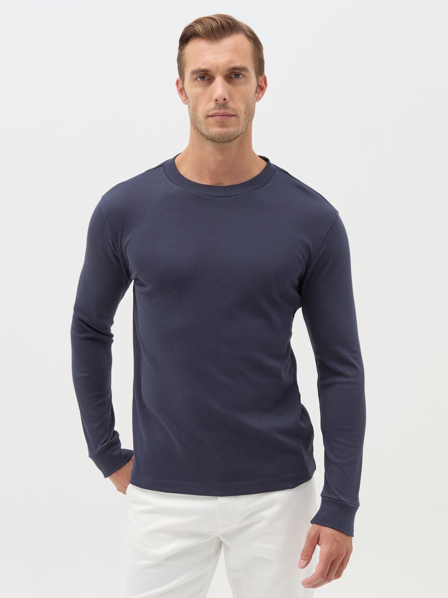 Cotton interlock T-shirt with round neck_0