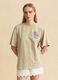 Beige short-sleeve pure cotton T-shirt_2