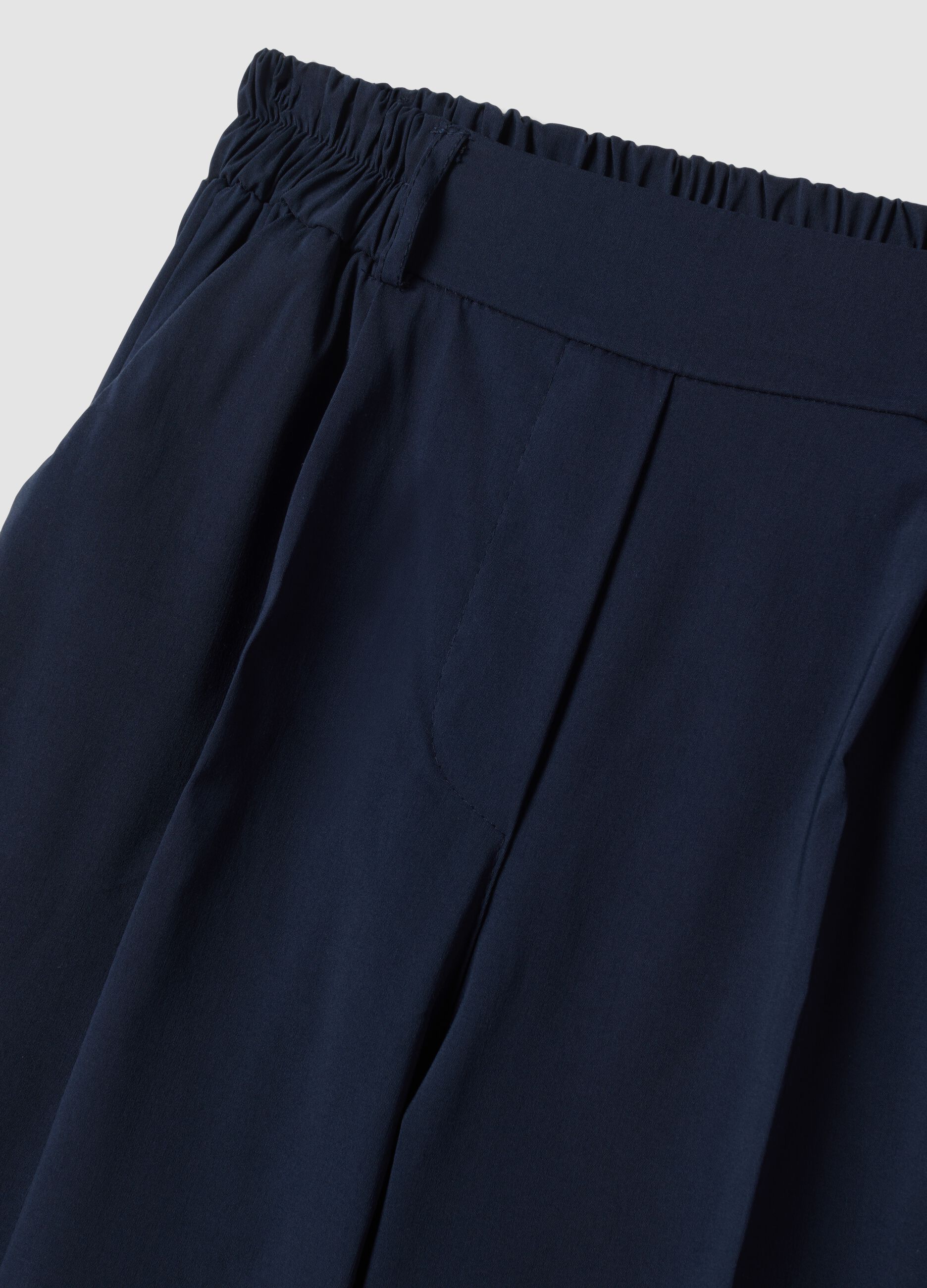 Blue stretch viscose palazzo trousers