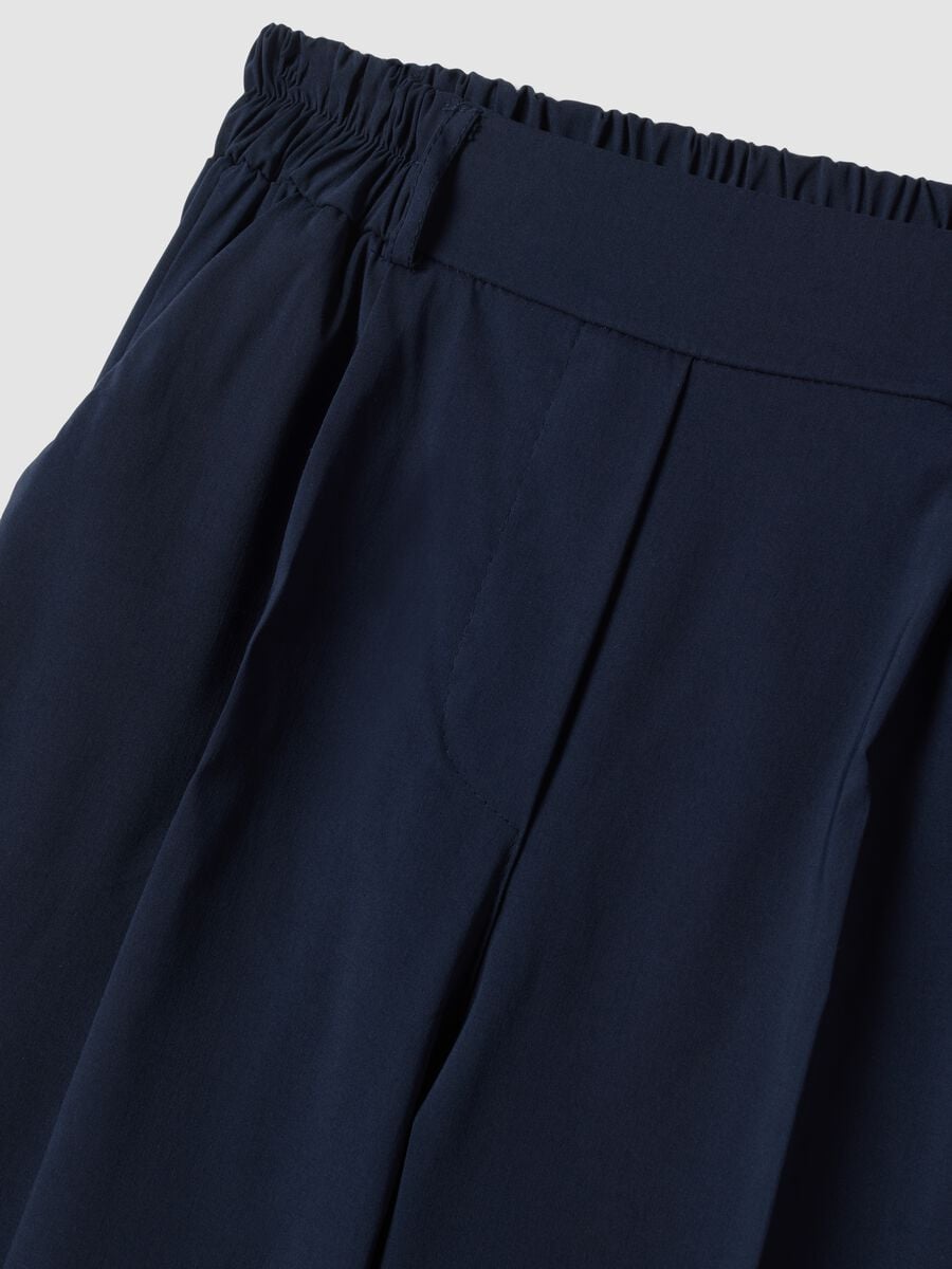 Pantaloni blu palazzo in viscosa elasticizzato_5