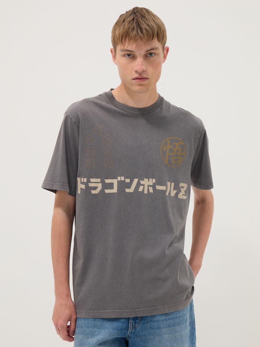 T-shirt grigia in puro cotone a maniche corte_0