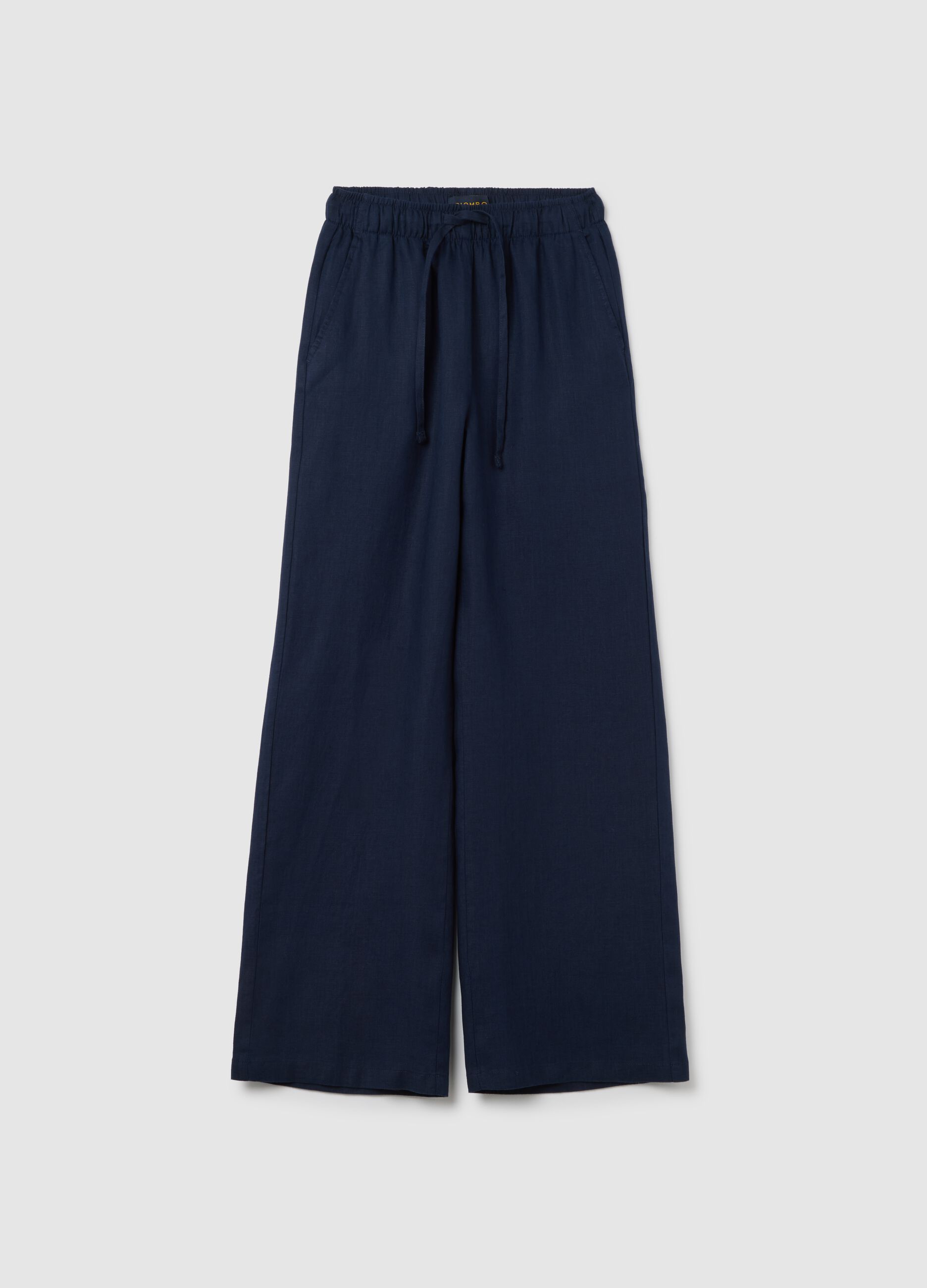 Piombo Blue Linen Trousers