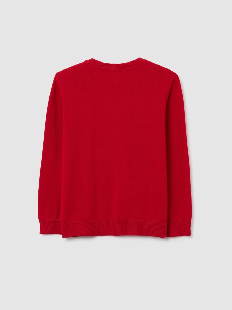 Maglione da bambino in puro cotone rosso vestibilità over_1
