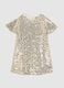 Regular fit beige girl's dress with sequins_1